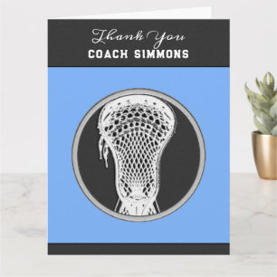 Cartão treinador personalizado da equipe de lacrosse