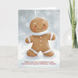 Cartão Treinador Pessoal Homem de Biscoito de Natal