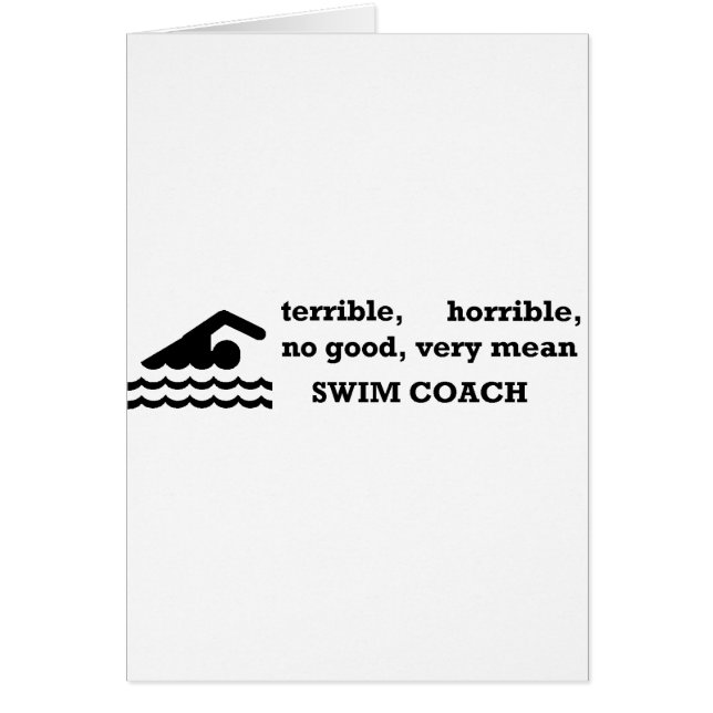 Cartão Treinador terrível da natação (Frente)