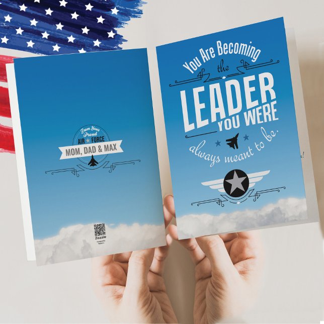 Cartão Treinamento Básico da Força Aérea Líder BMT Milita (Becoming the Leader You Were Always Meant to Be Air Force Basic Training BMT Airman Card, proud Mom)