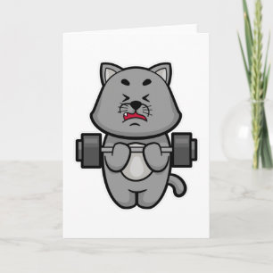 Cartão Treinamento de Gato na Biceps com Barbell