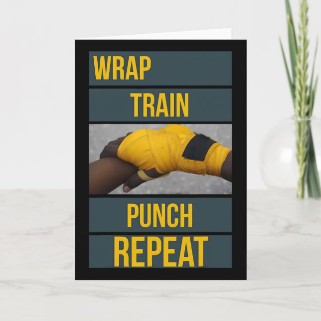 Cartão Treinamento de Gráficos Intenso Soco Repita, Boxe  (Frente)