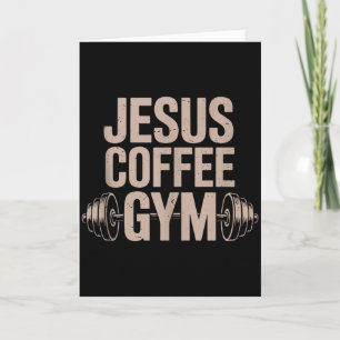 Cartão Treino Cristão Engraçado Jesus Café Academia Halte