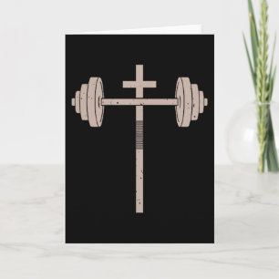 Cartão Treino Cristão Haltere Cruz Barra Gym Jesus