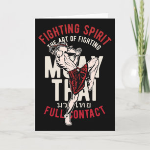 Cartão Treino de lutador de boxe tailandesa vintage Muay 
