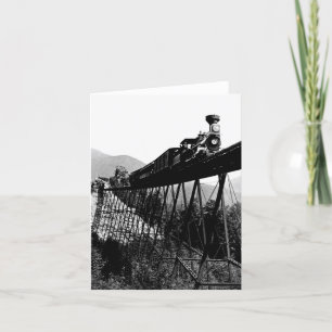 Cartão Trem 1880 no entalhe de Crawford, NH