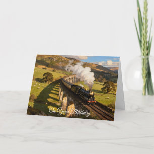 Cartão Trem a Vapor no Viaduto