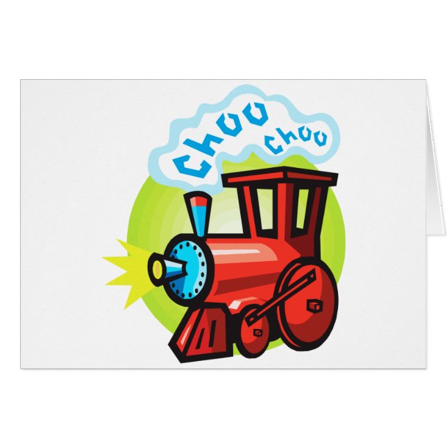 Cartão Trem de Choo Choo (Frente Horizontal)