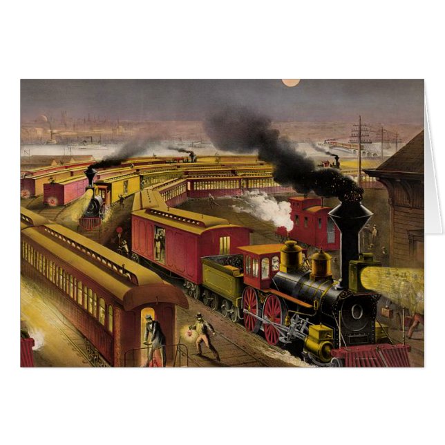 Cartão Trem de noite do T (Frente Horizontal)