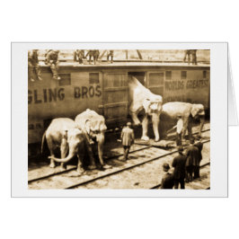 Cartão Trem do elefante de Ringling Bros da corrediça de