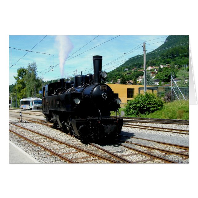 Cartão Trem do vapor em Blonay (Frente Horizontal)