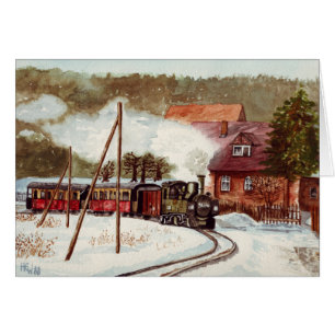 Cartão Trem europeu do vapor