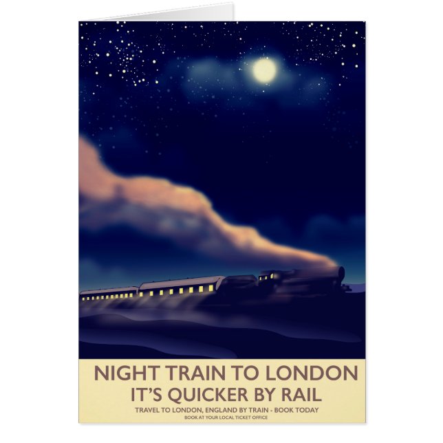 Cartão Trem Noturno Para Londres. (Frente)