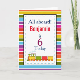 Cartão Trem Personalizado de Aniversário de Qualquer Idad