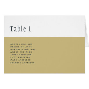 Cartão Trending Dourado White Wedle TABLE Number Names