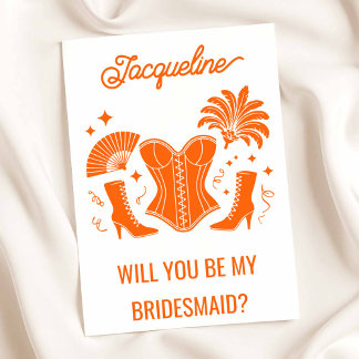 Cartão Trendy Las Vegas Showgirl Bridesmaid Proposal