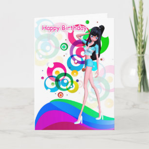 Cartão Trendy Teenage Birthday Greeting Card