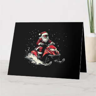 Cartão Trenó motorizado do Papai Noel Natal engraçado