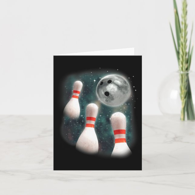 Cartão Três Boliches da Lua 3 da Candlepin no Arco estran (Frente)