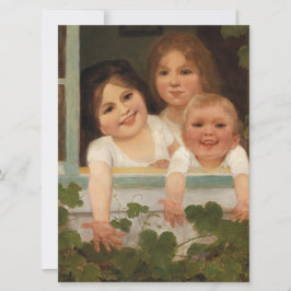 Cartão Três crianças na janela