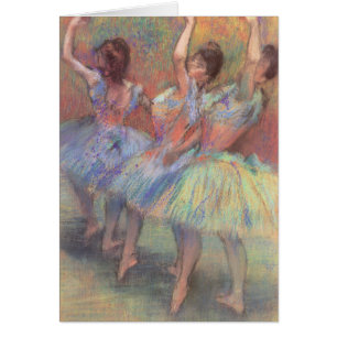 Cartão Três Dançarinas de Edgar Degas, Arte de Balé Antig