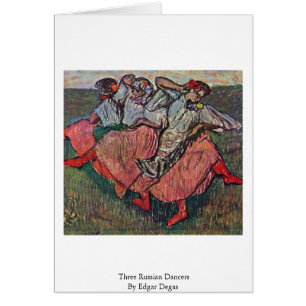 Cartão Três dançarinos do russo por Edgar Degas
