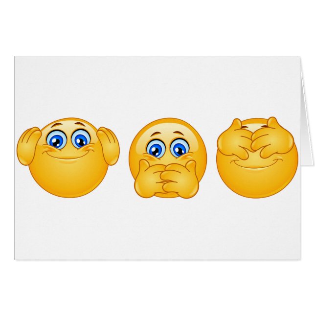 Cartão três emojis sábios (Frente Horizontal)