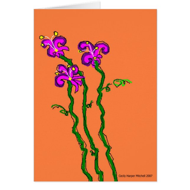 Cartão Três flores #1 (Frente)