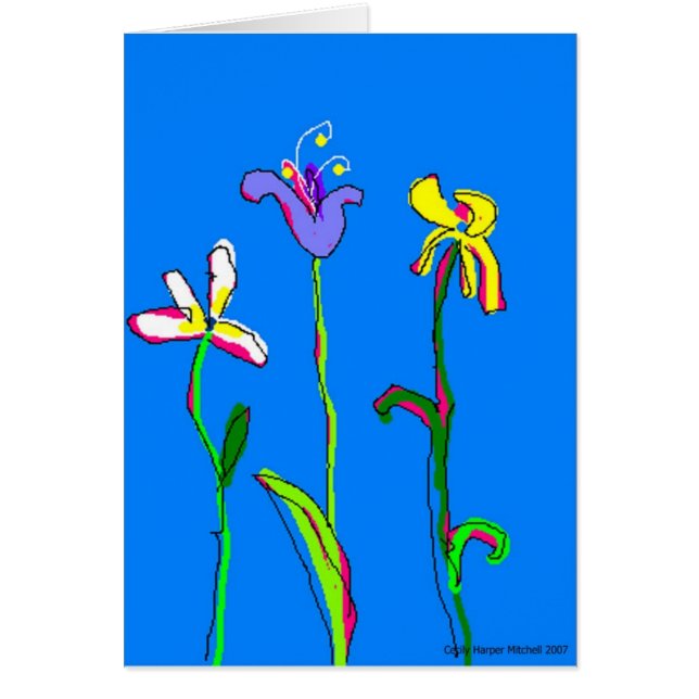 Cartão Três flores #2 (Frente)