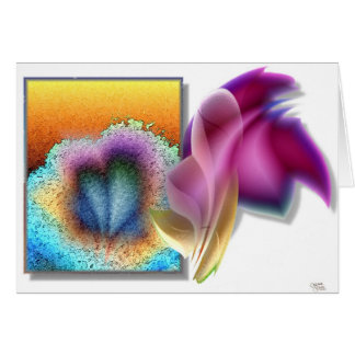 Cartão Três flores. (cartão)