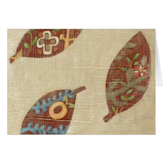 Cartão Três Folhas no Fundo de Textura Linen (Frente Horizontal)