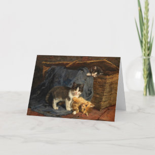 Cartão Três Gatinhos   Julius Adam, o Younger