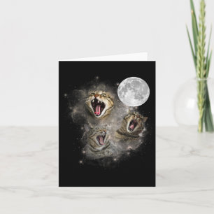 Cartão Três Gatos Moon Engraçado Memória Maldita