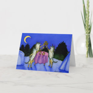 Cartão Três Lobos na Neve