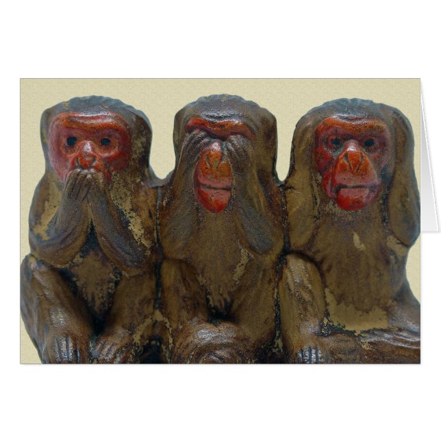 Cartão Três Macacos Sábios (Frente Horizontal)