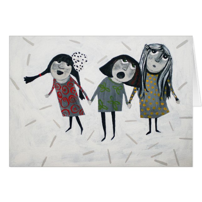 Cartão três meninas (Frente Horizontal)