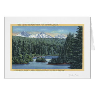 Cartão Três Montanhas Irmãs Perto da Benda, OU de Scott