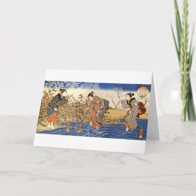 Cartão Três mulheres japonesas (Frente)