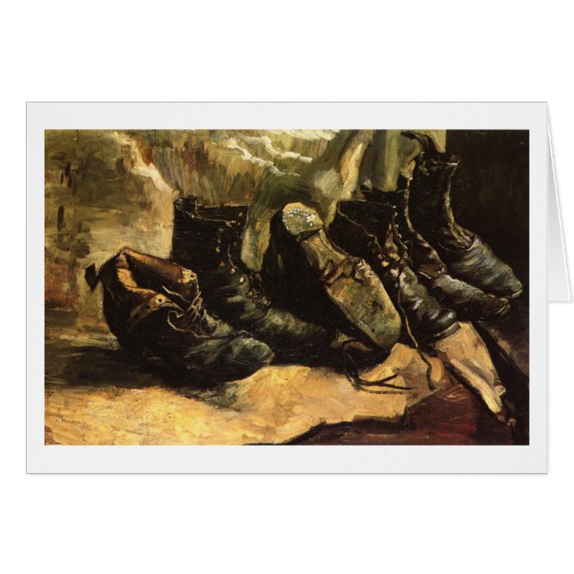Cartão Três pares de Calçados, Van Gogh Fine Art (Frente horizontal)