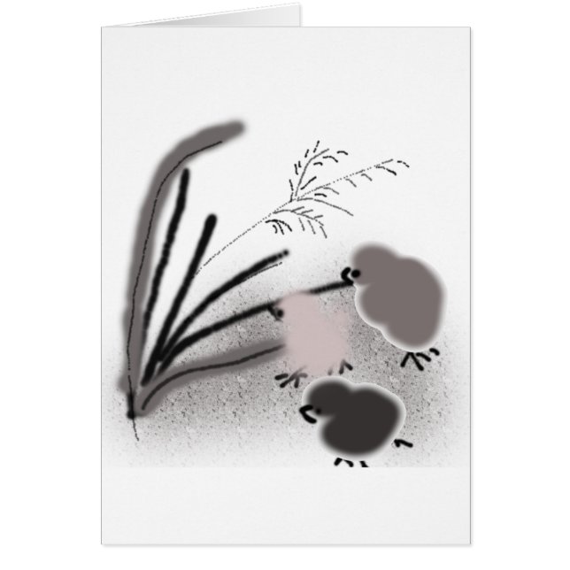 Cartão Três pequenos pintinhos (Frente)