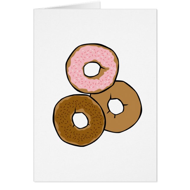 Cartão Três rosquinhas deliciosas (Frente)