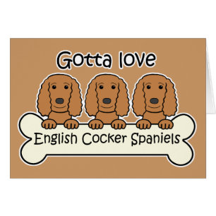 Cartão Três Spaniels de Cocker ingleses