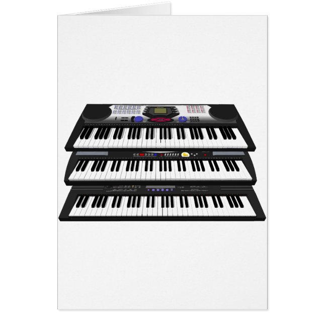 Cartão Três teclados modernos: Sintetizadores: (Frente)