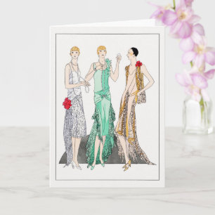 Cartão Três vestidos noturnos com rendas de Racine