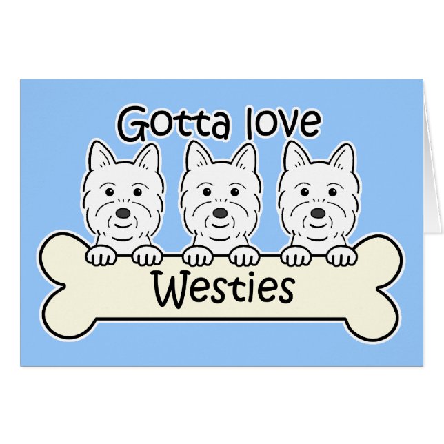 Cartão Três Westies (Frente Horizontal)
