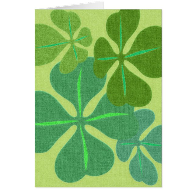 Cartão Trevo 4-Leaf irlandês (Frente)