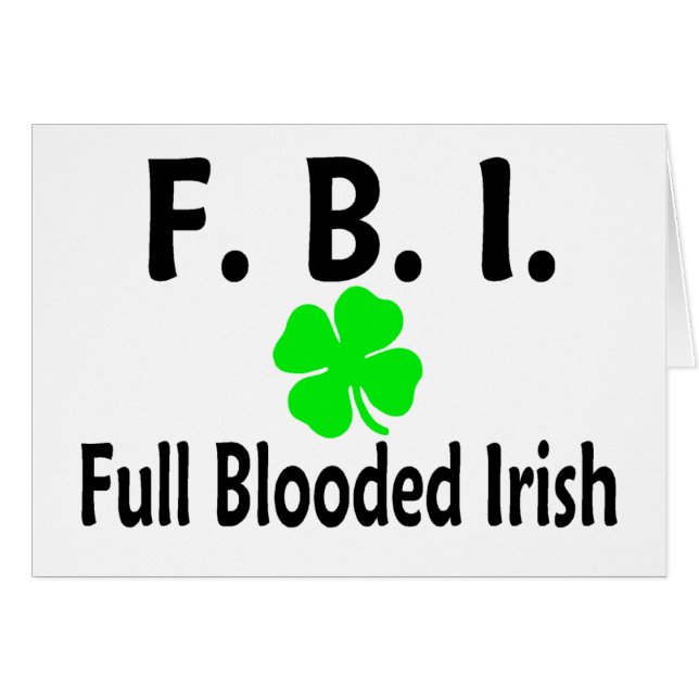 Cartão Trevo completo do irlandês do FBI Blooded (Frente Horizontal)
