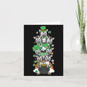 Cartão Trevo de zebra engraçado dia de st patricks mulher