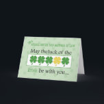 Cartão Trevo do dia de St Patrick da irmã & do cunhado<br><div class="desc">Envie seus irmã e cunhado desejos afortunados com o cartão do dia deste St Patrick. Encha suas vidas com a sorte apenas como o cartão é enchido com o verde e o um trevo do ouro.</div>