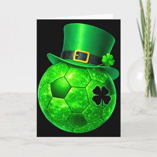 Cartão Trevo Engraçado Duende de Futebol St Patricks Home